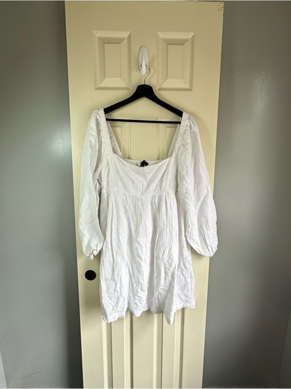J. Crew White Smocked Textured Top